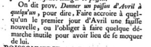 Dictionnaire de l'Académie française, 1740 - Article "poisson"